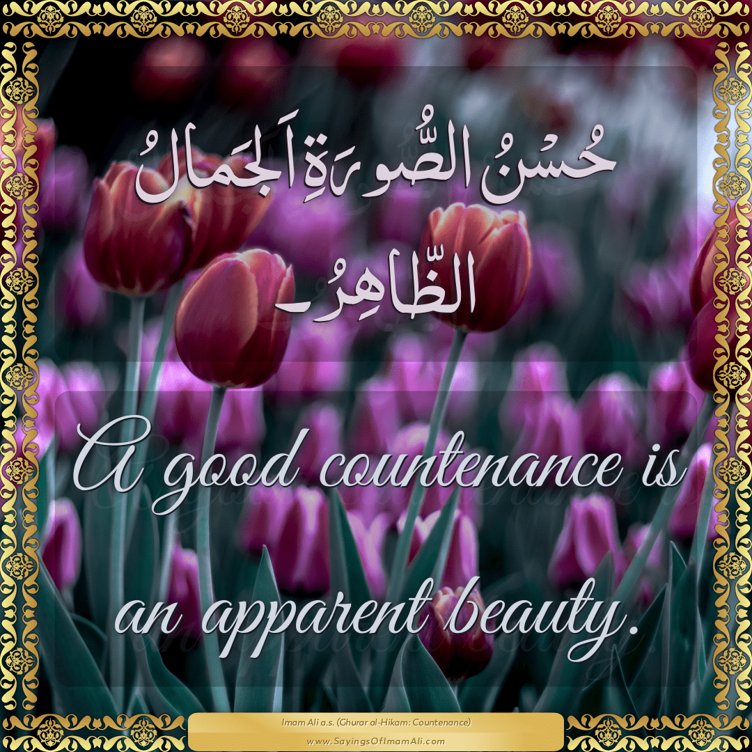 A good countenance is an apparent beauty.